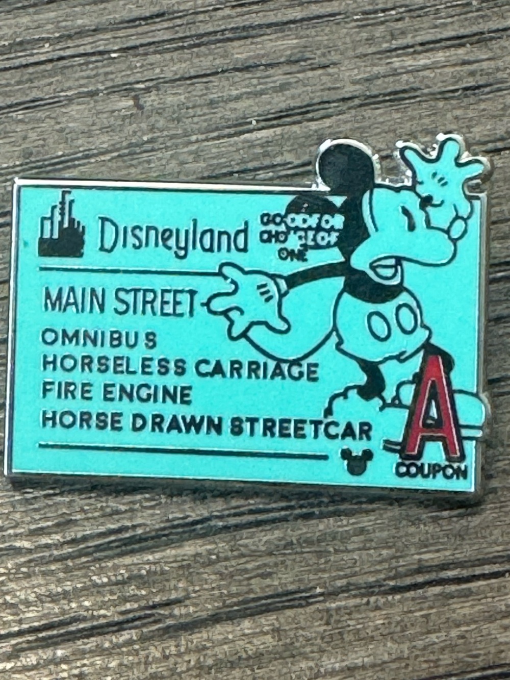 5/$25 Disneyland Mickey Main Street A Ticket Pin